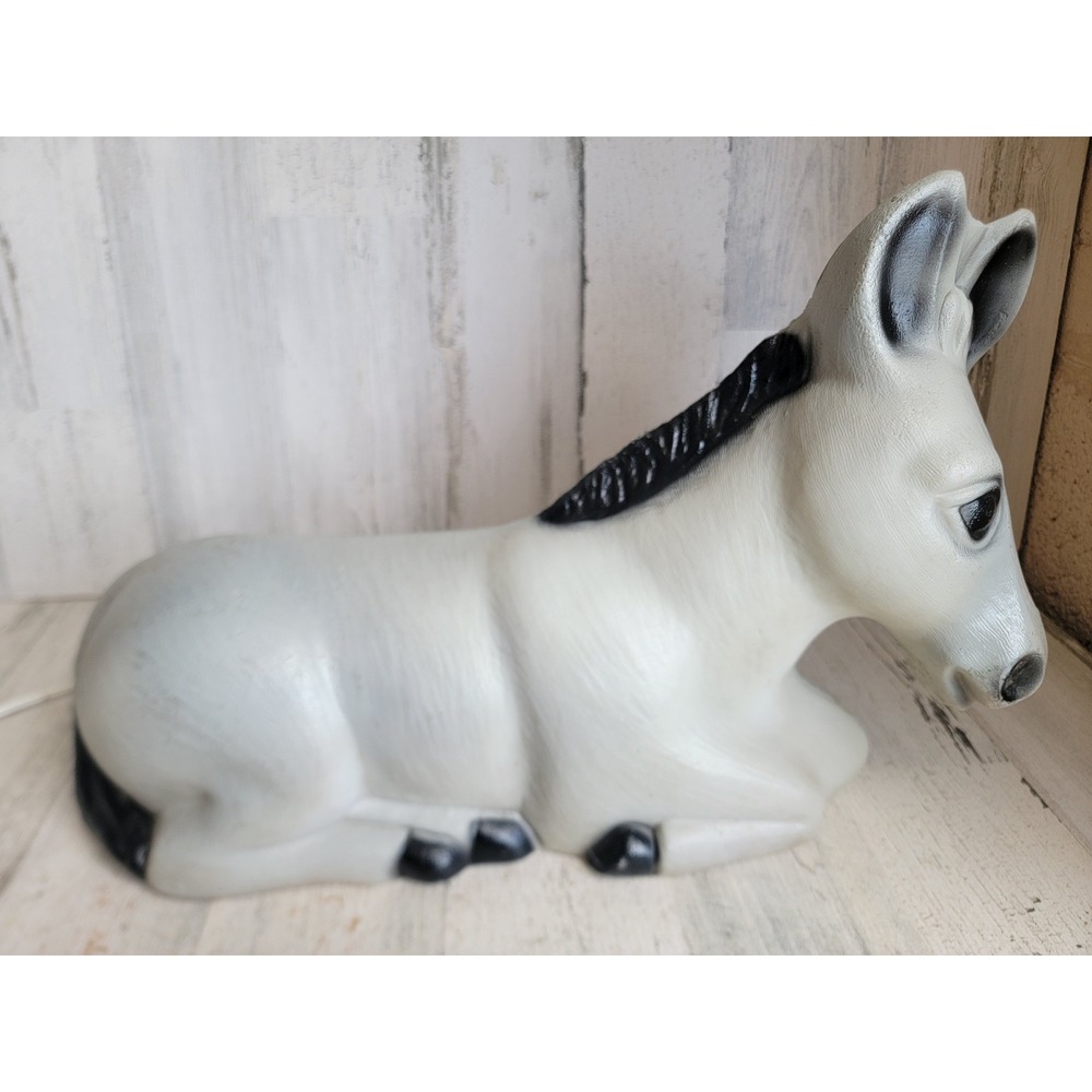 Donkey Nativity scene blow mold vintage lawn religious Xmas home decor